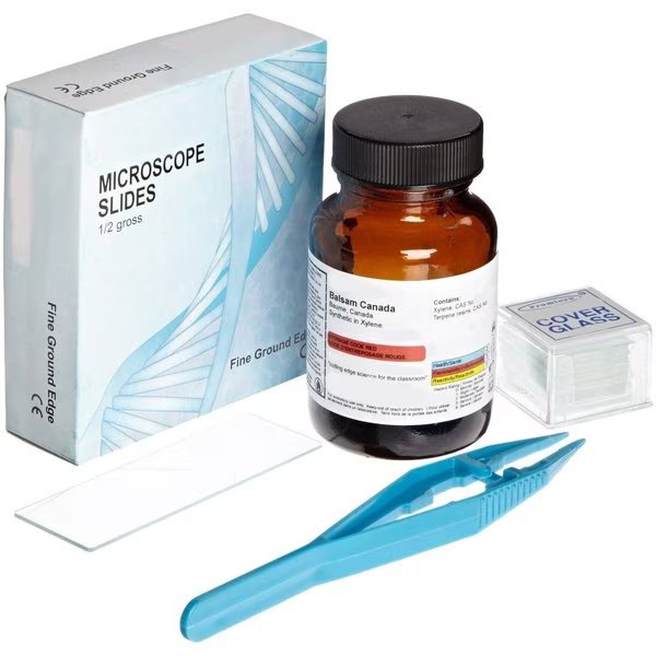 Microscope Slide Making Kit - Synthetic Balsam, Slides, Forceps & Instructions, Amscope, Mfr#: SK-1